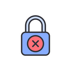 Poster - Security Failure Symbolizing Inaccessible Data With A Padlock And Cross