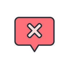 Poster - Illustration Of A Red Speech Bubble Containing An X Symbol