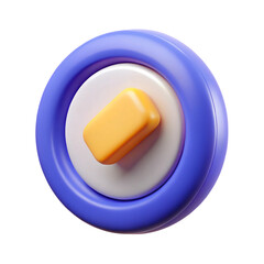 Aufkleber - 3d render of a modern purple white and orange geometric shape on black background