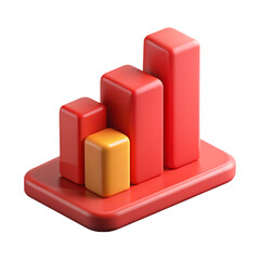 Poster - 3d rendered bar chart illustrating data visualization and business growth on a black background