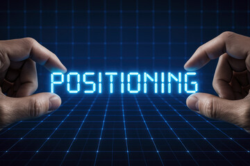 Poster - Aligning two glowing digital segments symbolizes strategic positioning within a futuristic energy grid highlighting precision and innovation in business planning