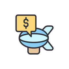 Poster - Conceptual Airship With Speech Bubble Displaying A Dollar Sign