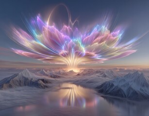 Wall Mural - A fantasy galaxy background featuring a purple and gold nebula filled with stars, created using generative AI