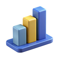 Aufkleber - Colorful 3d rendered bar graph illustrating growth and success on a solid black background