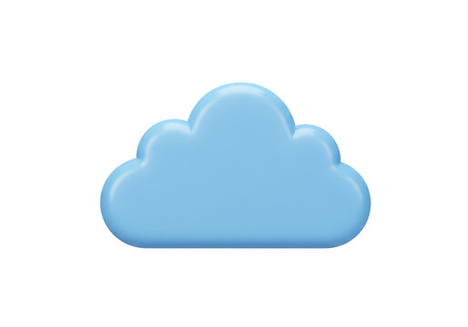 Isolated Cloud Illustration of Soft Blue Weather Element on Transparent Background