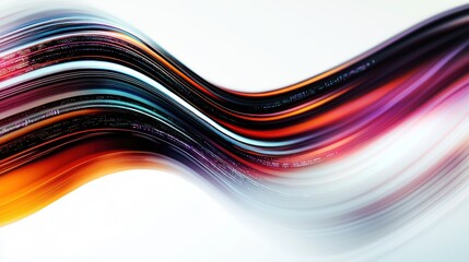 Poster - Abstract Colorful Swirling Wave, Dynamic Lines, Vibrant Hues, Artistic Background, Smooth Curves, Digital Art, Modern Design, Graphic Illustration