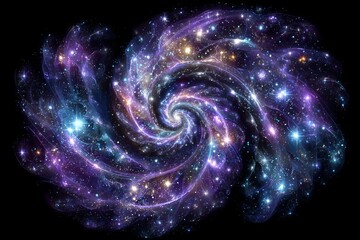 Wall Mural - A fantasy galaxy backdrop featuring purple and violet nebula accompanied by stars, generated by AI
