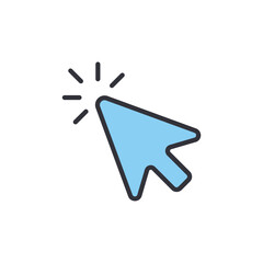 Poster - Blue Cursor Symbolizes Selection And Interaction On Transparent Backdrop