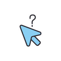 Poster - Confused Cursor Navigating Ambiguity With a Question Mark Symbol