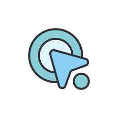 Poster - Contemporary Pointer Icon Design With Arrow And Circular Elements