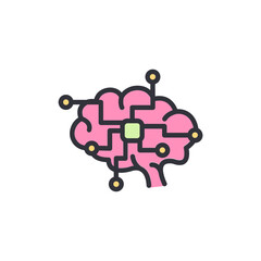 Poster - Digital Brain Interface Concept With Electronic Circuits And Connections