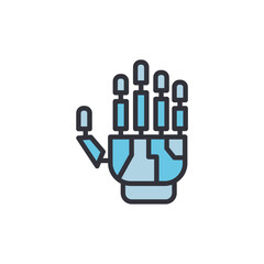 Poster - Stylized Robotic Hand Illustrating Technology And Futuristic Concepts