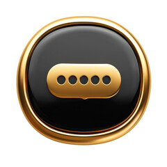 Fototapete - Ellipsis Icon Golden Style Menu Button Round Shape Five Dots Luxury Symbol on transparent background
