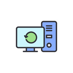 Poster - Computer Refresh Icon With Arrow Circulating On Screen Concept