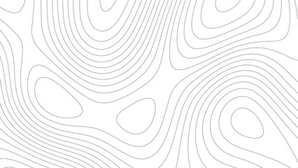 Wall Mural - abstract black background with smooth, flowing white contour lines forming topographic patterns. dep