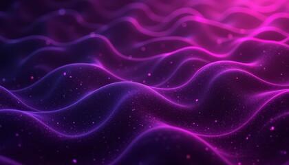Poster - Luminous pink lights dance on a majestic purple and blue wave, abstract art design for dreamy backgrounds