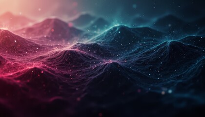 Fototapete - Mesmerizing abstract waves and stars background for digital art projects web design