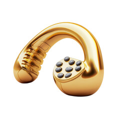 Fototapete - Golden Futuristic Device with Button Console Technology Innovation Art on transparent background