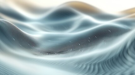 Fototapete - Abstract Wavy Landscape: Digital Art of Serene, Undulating Forms
