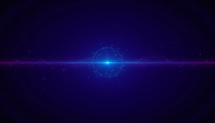 Fototapete - Abstract blue background with lines and dots, modern design for digital print