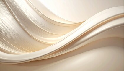 Fototapete - Flowing white wave on minimalist bright background, a seamless abstract design smooth