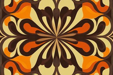 Poster - An intricate, vibrant floral pattern showcases symmetrical arrangements of flowers and leaves generative ai