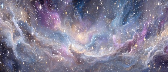 vibrant galaxy filled with stardust set against a space background