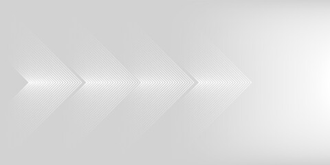 Poster - Grey white minimal arrows abstract technology background. Vector banner graphic design