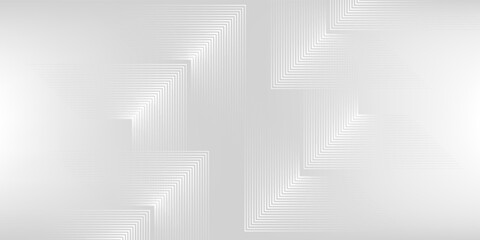 Poster - Grey white minimal arrows abstract technology background. Vector banner graphic design