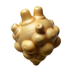 Fototapete - Abstract gold organic blob 3d render isolated on transparent background