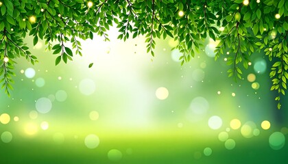 Aufkleber - Lush green leaves with sunny background.