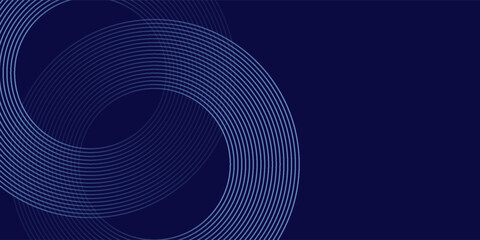 Poster - Modern blue glowing geometric lines modern shiny blue circle lines pattern simple