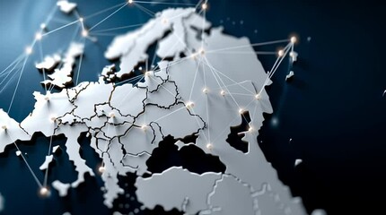 Poster - The visual highlights intricate networks across Europe, emphasizing modern interconnectedness