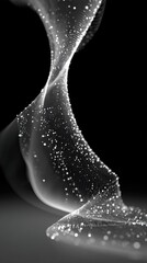 Poster - Abstract Digital Wave Grid of Fading Black Dots