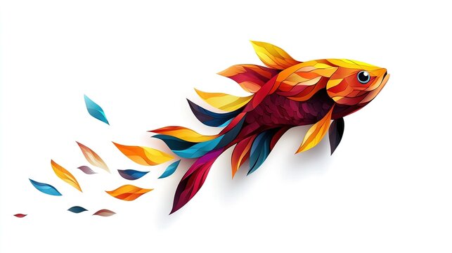 The fish is in vector logo format and has a white background.