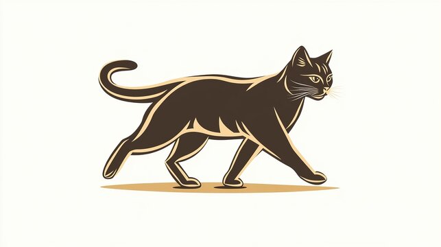 Cat is in vector logo format and has a white background.