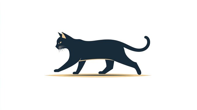 Cat is in vector logo format and has a white background.