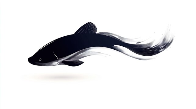 The fish is in vector logo format and has a white background.