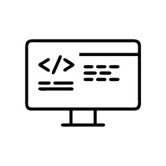 Poster - Computer screen displaying code isolated on white background