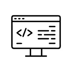 Poster - Computer screen displaying code isolated on white background