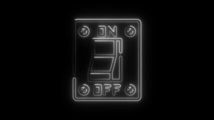 Poster - Neon switch illustration illuminated on black background