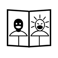 Poster - Book with happy and angry face emotions isolated on white background