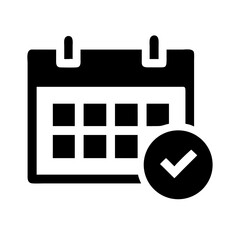 Poster - Calendar icon with check mark isolated on white background