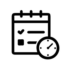 Poster - A calendar with a clock shows a schedule for an event isolated on white background