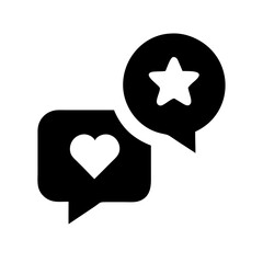 Poster - Speech bubbles with a star and heart isolated on white background