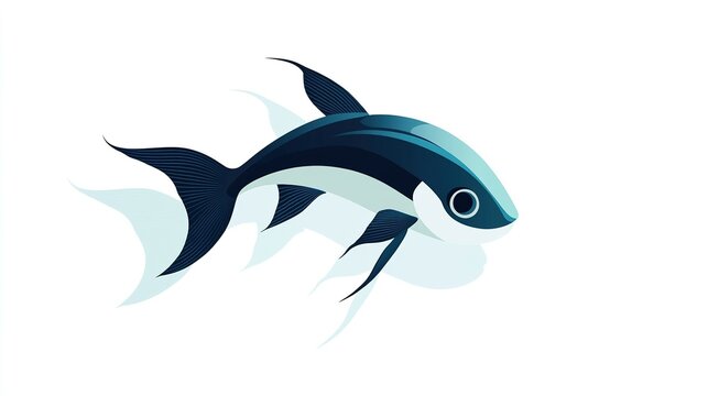 The fish is in vector logo format and has a white background.