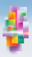 Leinwandbilder - Abstract Geometric Composition with Ocean Sunset