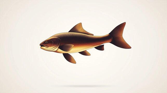 The fish is in vector logo format and has a white background.