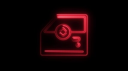 Poster - Animated red neon car door window controls on black background digital display futuristic design