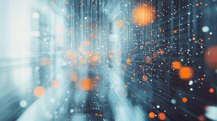 Fototapete - Digital Flow: Abstract Visualization of Data Streams and Networks